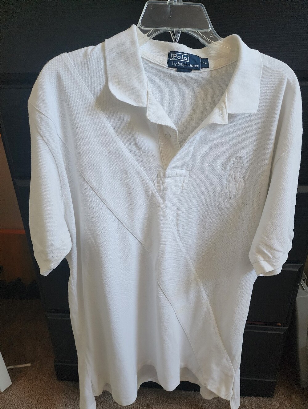 Ralph Lauren Men's White Polo Shirt with Embroidered Logo